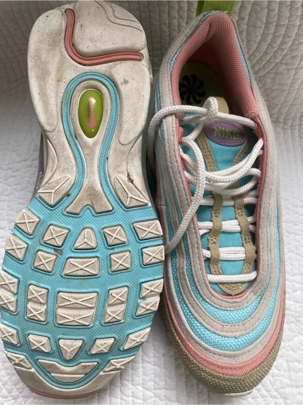Kids Nike Multicolor Layered Wave Sneakers - Canvas Upper